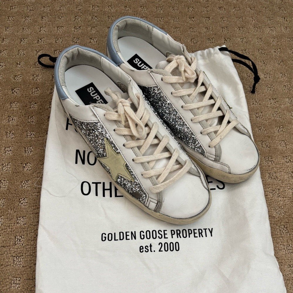Golden Goose Women's Sneakers - White, Silver, and Gold